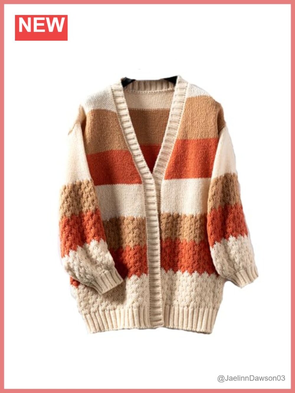 Women's Chunky Cable Knit Oversized Cardigan Long Sleeve Sweater